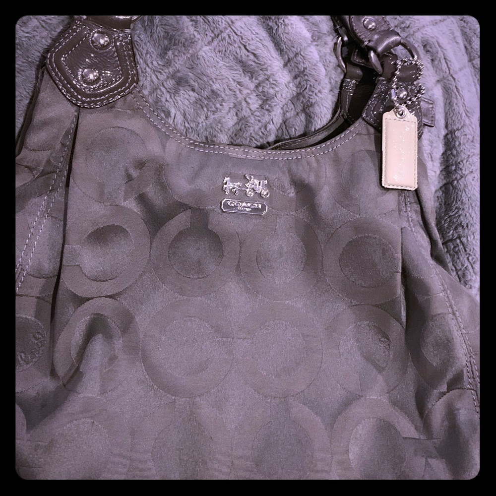 Gray Coach shoulder bag